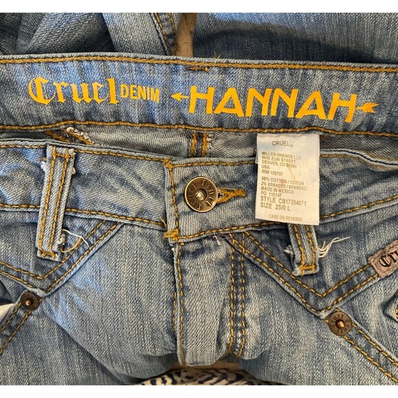 Womens Cruel Denim Jeans “Hannah” Size 25/0L  98% Cotton 2% Spandex Bootcut - Picture 8 of 12